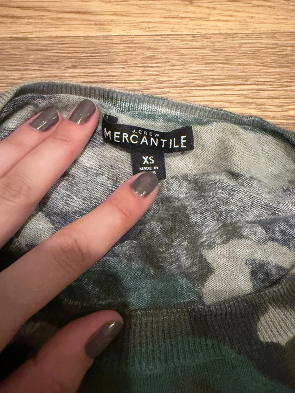 Camo J Crew Sweater
